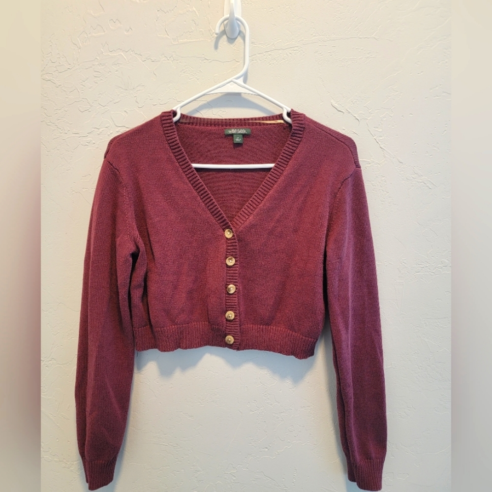 Wild Fable purple cropped cardigan
